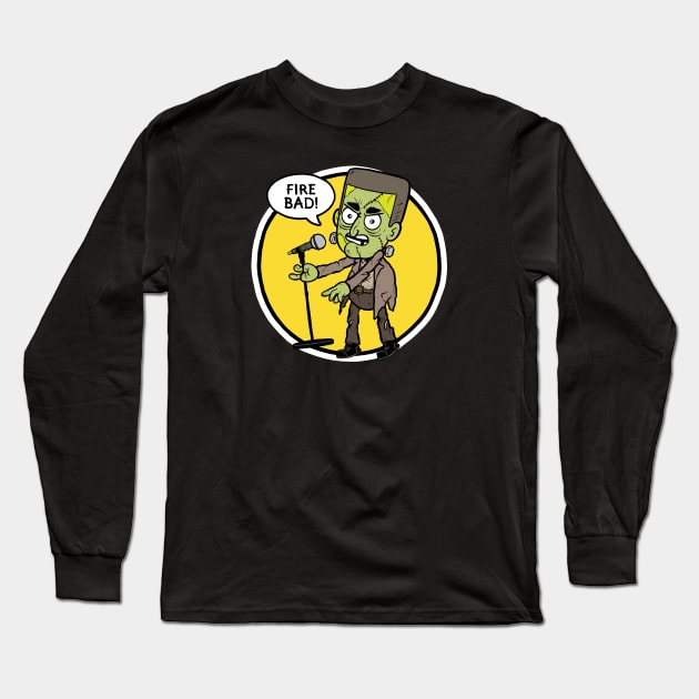 Monster of Comedy (Frankenstein's Monster) Long Sleeve T-Shirt by Baddest Shirt Co.